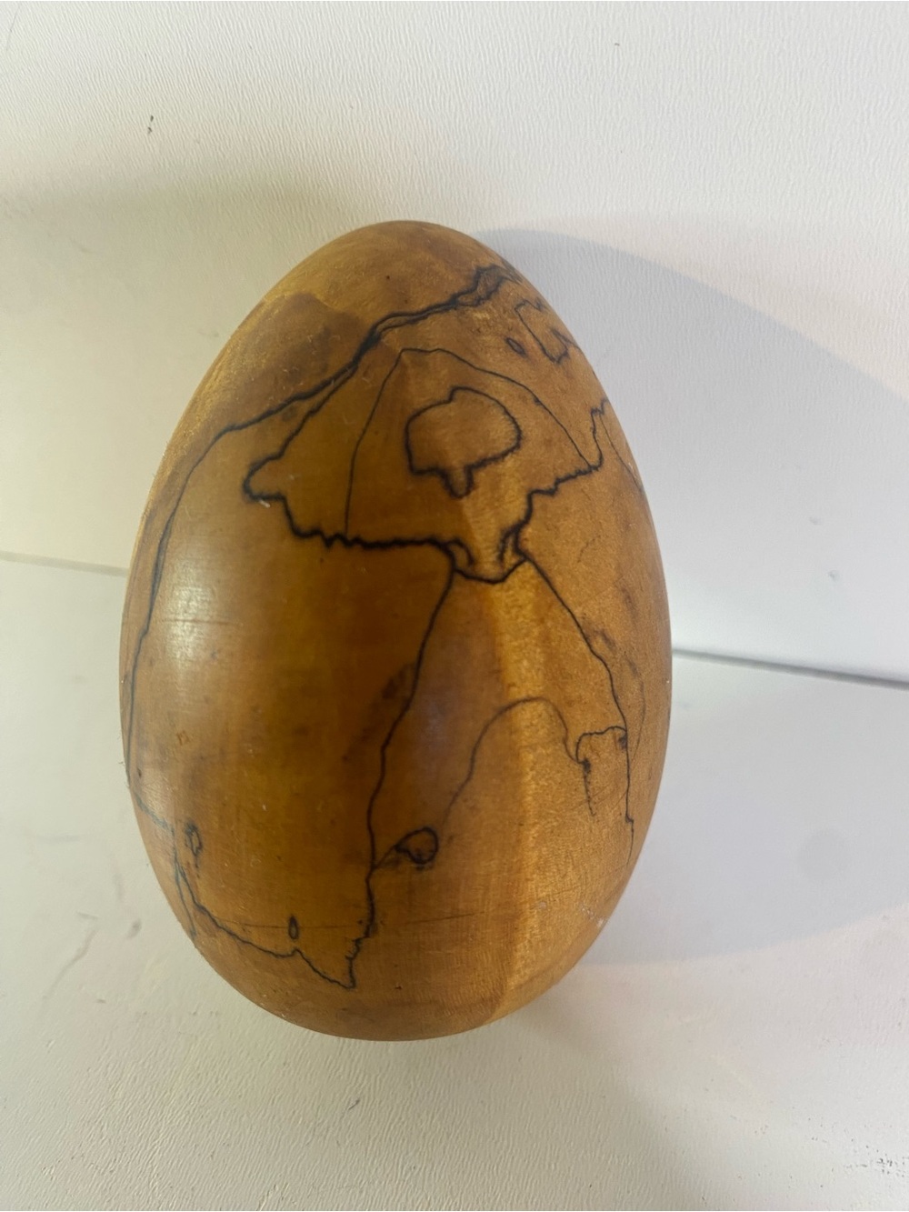 Spalted Wooden Egg 4” Height - Picture 4 of 8